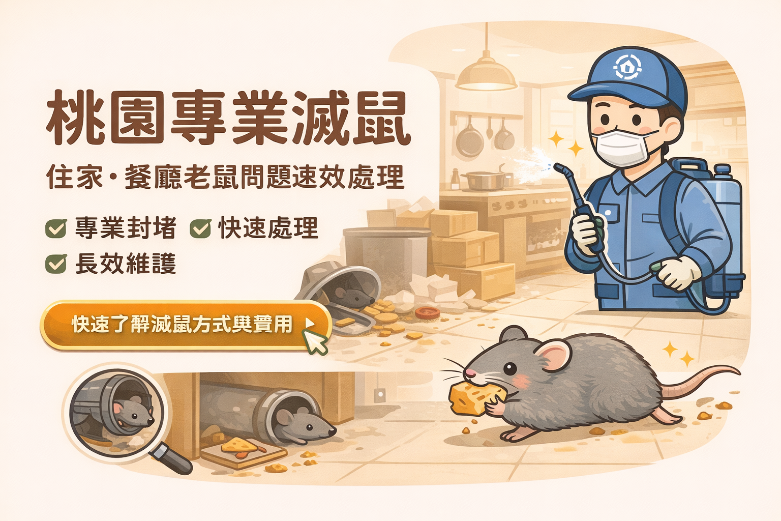 桃園滅鼠公司推薦｜中壢、八德老鼠處理方式與費用解析